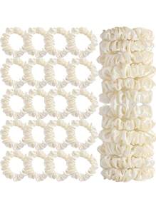 20pcs Solid Color Versatile Satin Scrunchies, Suitable For Women 14+ Years Old, Won't Damage Hair, Elegant Hair Scrunchie Hair Accessory Hair Ties Scrunchy Hair Ties Ponytail Head Accessories Elastic Band Beauty Home Hair Accessories - Multicolor - View 16