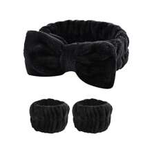 16 piezas Accesorios de color rosa que incluyen: diadema acolchada con forma de onda, muñequera, scrunchie esponjoso, pinza para el cabello con flor