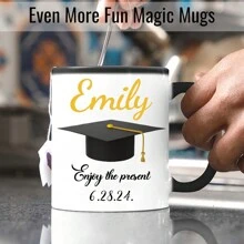 1 sztuka 11oz Graduation Season Name/Data Dostosowany Kolor-Zmieniający Wrażliwy Na Temperaturę Ceramiczny Kubek, Ceramiczny Kubek, Kubek Śniadaniowy, Spersonalizowany Kubek Do Kawy, Prywatny Ekskluzywny Kubek Na Wodę, Jest Najlepszym Wybór Na Prezenty, Prezenty Urodzinowe na Sezon Graduation, Prezenty Na Boże Narodzenie Na Święto Dziękczynienia
