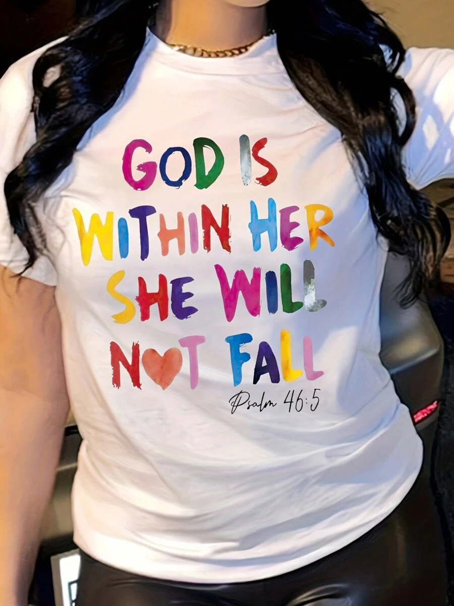 Vibrant Letter Print T-Shirt - Soft, Breathable, Short Sleeve Crew Neck Design For Casual Summer & Spring Wear - Women's Fashion Clothing For Everyday Style - White - View 1