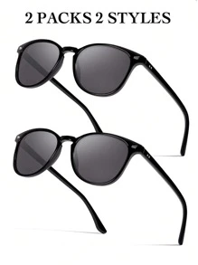 2 paires de lunettes de soleil classiques pour femmes, lunettes de soleil polarisées avec protection UV400