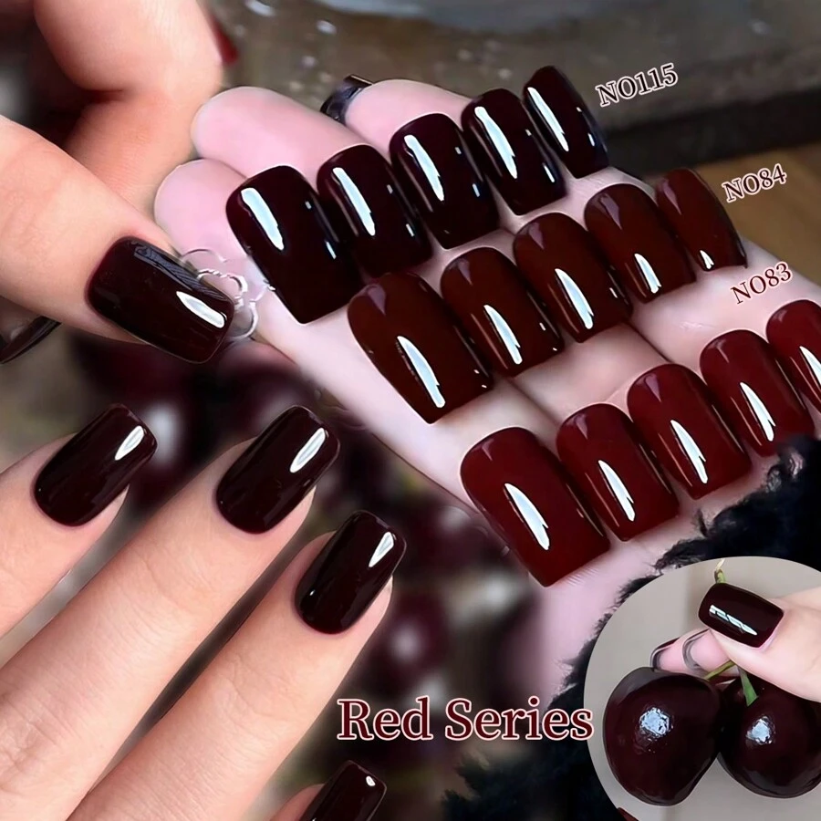 XEIJAYI 15毫升 3支装 XEIJAYI 凝胶指甲油套装 - 红色系，亮面和哑光两种质地，UV/LED固化，无铅，无酒精，适用于美甲沙龙和DIY美甲