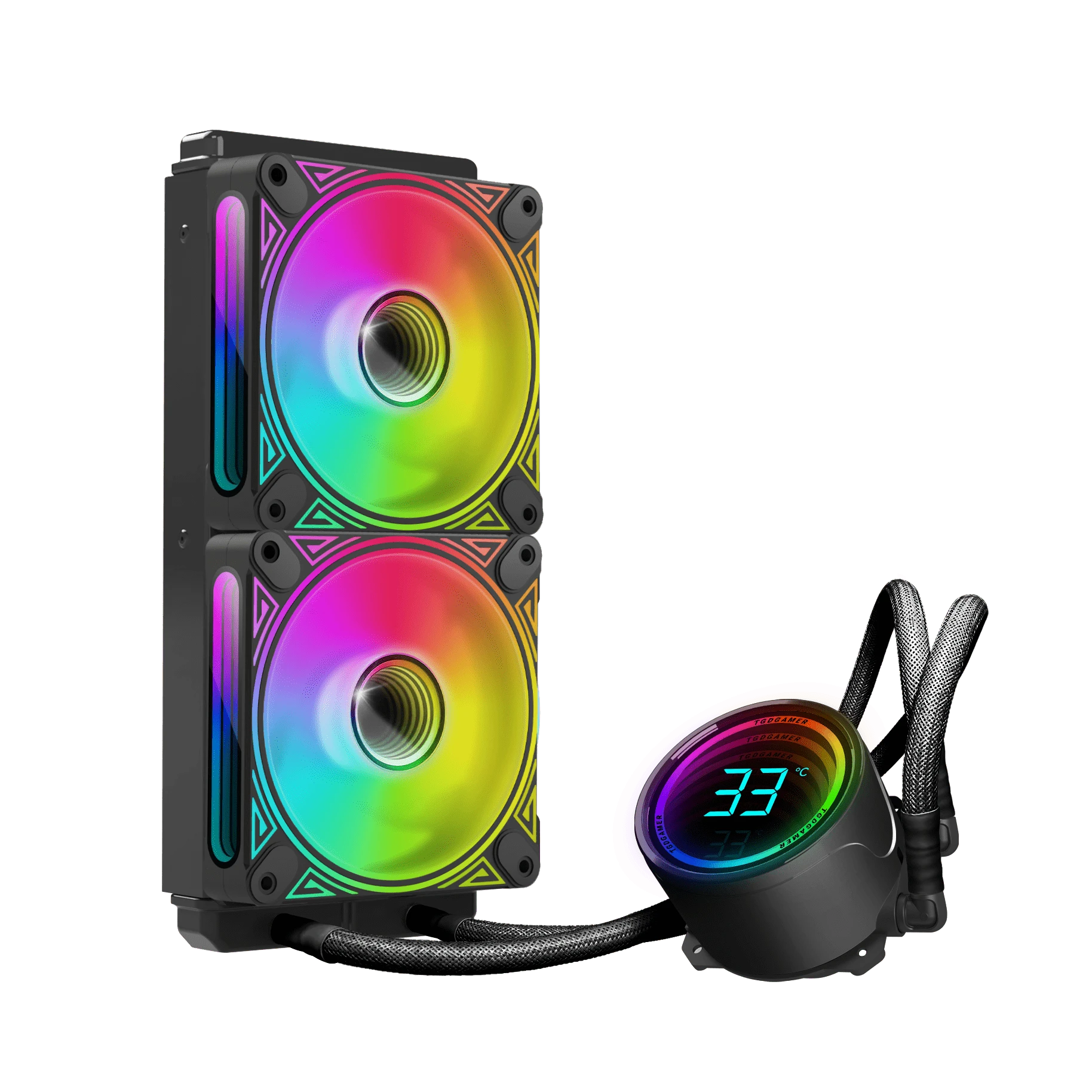 240MM Black ARGB Liquid CPU Water Cooling With 2 X 120mm ARGB PWM Fan ...