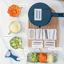 Multi-Functional Vegetable Chopper - 10-In-1 Manual Slicer, Shredder, And Grater For Carrots, Potatoes, Radishes, And More - Perfect For Home And Commercial Kitchens - Multicolor - View 13