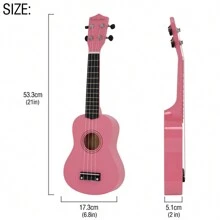 21 Inch Soprano Ukulele,Professonial Ukele  With Gig Bag, Picks,Extra Strings - Pink - View 2