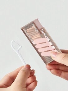 1 Stück tragbarer Zahnseide Spender, inklusive 10 Stücke Zahnseide mit Selbstauslöse Behälter, Mundpflegeartikel Zahnpicker Zahnseide