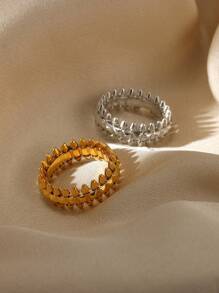 1 Stück Vintage Edelstahl-Kugel-Ring für Frauen, goldfarbener geometrischer Ring, Boho-Schmuck, Hip-Hop-Party-Schmuck, Geschenke