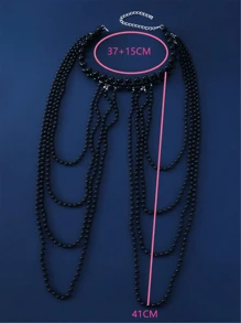 1 pezzo Elegante e raffinata catena da corpo in finta perla bianca intrecciata a mano per donna, perfetta per feste, sfilate di moda e regali