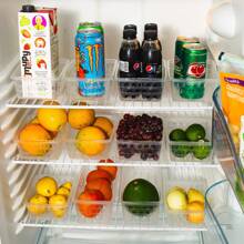 Kit 10 Cestos Organizadores Multiuso Transparente 16x12x6Cm - Transparente - Visão 5