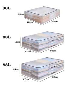 1 pieza: Caja de almacenamiento contemporánea impermeable de PVC con diseño rectangular y marco de acero, ideal para edredones, zapatos y almacenamiento bajo cama - transparente - Ver 2