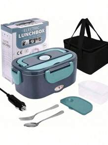 圣诞电热午餐盒保温器 - Herrfilk 便携式车载家用食物加热器 - 防漏设计，卡车司机专用微波炉式午餐加热器，配备可拆卸不锈钢内胆，容量 1.5 升，110V/12V [升级版] 家居装饰新年礼物 - 彩色 - 查看 10