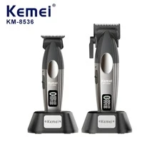 Kemei 9000 RPM Professional Cordless Hair Clipper, Electric Hair Trimmer For Men KM-8536 - Grey - View 2