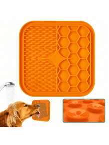 1pc Silicone Dog Licking Mat, Slow Feeder, Bath Buddy & Training For Pets - Suction Cup Design For Dogs ﻿ Easy To Clean Interactive Dog Feeding Mat