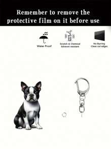 1pc Acrylic Boston Terrier Keychain, Cute 2D Animal Keychain, Cartoon Style Key Accessory, Suitable For Pet Lovers, No Size Car Accessories Bag Charm Backpack For School Animal Goth Y2k Bag Accessories Lanyards With Id Holder Car Accessories Bag Charms