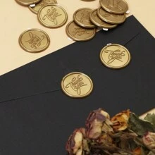 Thank You Wax Seal Stickers, 30 Pack Wax Stickers Envelope Wedding Invitation Seals, Bronze Gold/Silver Self Adhesive Wax Stickers For Party, Christmas, Envelope, Gift Wrapping