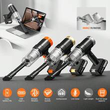 CascadeVac Odkurzacz bezprzewodowy o dużej mocy, podwójne zastosowanie w domu i samochodzie, mocne ssanie, odkurzacz ładowany przez USB, z różnymi akcesoriami, wielofunkcyjne narzędzie do czyszczenia szczelin