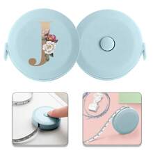 150cm/59in Mini Retractable Tape Measure, Dual Scale Flexible Sewing Ruler With Metallic Letter Pattern, Portable Clothing Measurement Tool Accessory - Blue - View 21