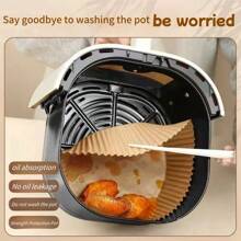 1pc Air Fryer Liners, Thickened Baking Paper, Disposable Oil Absorbing Non-Stick Mat - Multicolor - View 5
