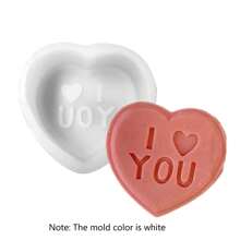1 件硅胶模具、情书心形软糖巧克力饼干模具、厨房手工糖果布丁模具、香皂香味蜡烛石膏模具、厨房配件、烘焙工具、DIY 用品 - 白色 - 查看 8