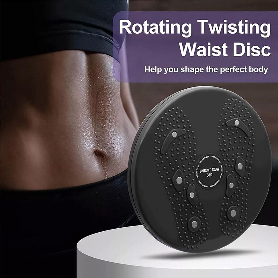 NetHong Waist Twisting Disc Body Shaping Slimming Balance Board With Rope Foot Massage - Black - View 1