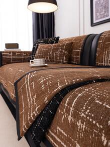 1 件雪尼尔沙发垫，现代简约设计，防尘、防滑、保护沙发、可洗、保暖且防褪色的沙发套，适用于卧室、办公室、客厅、L 形和 1/2/3/4 座沙发