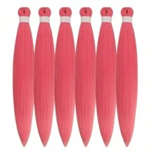 Regenbogen-Flechthaare, vorgedehnt, synthetisch, EZ-Flechthaare für knotenlose Zöpfe, Bohemien-Zöpfe, Mode-Festival, Rave-Party-Zöpfe