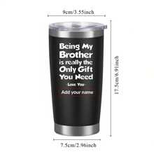 1 个个性化不锈钢水瓶，12 盎司/20 盎司，适合户外露营、健身、办公室和汽车旅行，是送给兄弟和朋友的绝佳礼物，也是送给男士的最佳生日和节日礼物 - 彩色 - 查看 5