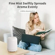 250ml Essential Oil Diffuser, Ultrasonic Aromatherapy Diffuser With Intermittent Timer, 7 LED Lights And Auto-Off Safety Switch