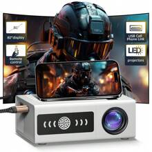 1 pieza Miniproyector portátil de 30 lúmenes ANSI, proyector de video para cine en casa con LED, con puerto USB y control remoto, proyector de video compacto para teatro en casa como regalo. - Tipo de Enchufe A USA (110-127V) - Ver 2