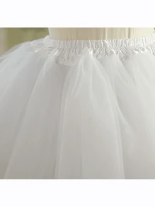 1pc Polyester Mini Lolita Petticoat Skirt, 35cm, Daily Soft Mesh 3-Layers Underskirt, Suitable For All Seasons