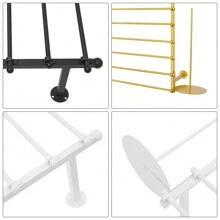 Wall-Mounted Display Rack, 12-Layer Wrapping Paper Ribbon Holder, Metal Organizer For Flower Shop Sewing Tool Thread Scarf Tie For Craft Room, Flower Shop, Retail Store, Gift Wrapping Paper 47.24*7.87*47.24in White/Black/Gold - 彩色 - 查看 12