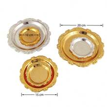 Lace Serving Tray For Wedding Decor (1-Count) – Gold & Silver Vintage Embossed Design, Perfect For Centerpieces, Dessert Tables, Reception, And Bridal Showers,School Supplies