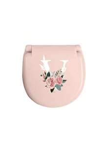 1pc Pink Sewing Tool Box With Pink Floral White Letters A-Z, Perfect Gift For Beginners Sewing: 1 Portable Mini Sewing Set - Foldable, Diy Sewing Supplies And Accessories, Suitable For Travelers And Emergency Clothing Fixators, Mini Needle Box Portable Small Needle Bag Sewing Tool Combination Set Hotel Supplies