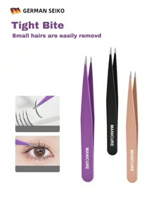 4 pièces Kit de pinces colorées en acier inoxydable, ensemble d'outils portables pour la mise en forme des sourcils et l'épilation (violet, rose, noir)