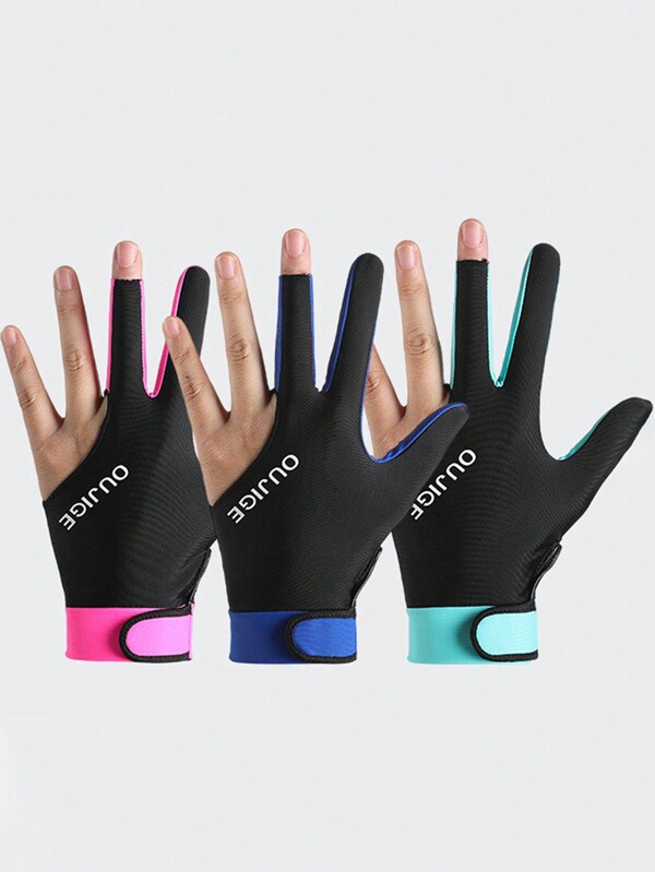 1pc Thin 3-Finger Snooker Billiard Glove, Breathable Non-Slip Wear-Resistant, For Men