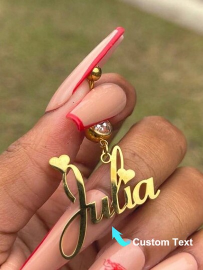 Custom Name Belly Button Ring Stainless Steel Personalized Name Navel Ring Sexy Body Piercing Jewelry For Summer Beach Vacation,Gold,Stylish,Colorful,Vintage,Simple,Unisex,Casual,Cuties,Custom,Personalized,Unique,Ideal Gifts For Him,Ideal Gifts For Her,Her,Boyfriend,Girlfriend,Dad,Mom,Family,Friends,For Anniversaries,For Birthdays,For Graduation,For Prom,For Party