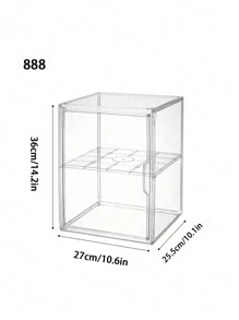 1pc Caixa de armazenamento de acrílico para exibição, organizador de mesa transparente com protetor de capa contra poeira, estatueta colecionável, boneca, armário de armazenamento de bloco de construção, organizador empilhável para quarto, sala de estar, escritório - Claro - Ver 17