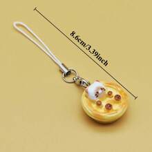 3PCS Set Super Cute Japanese Style Cat Bread Phone Charms: Kitten Toast Keychains, Adorable Bag Pendant, Perfect Gift