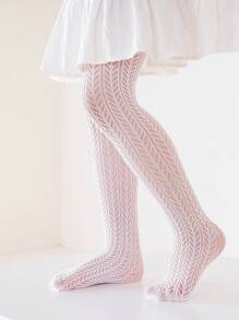 2pcs Girl's White Hollow Out Mesh Pantyhose Tights, Lolita Style & Versatile - White - View 4