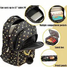 3PCS School Backpacks For Girls Kids Backpack Set With Lunch Box Pencil Bag Elementary Primary Book Bags Fashionable Multi-Layer Backpack - Multicolor - View 5