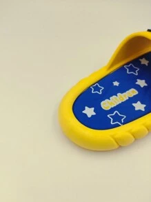 1 par de chanclas abiertas con diseño de dibujos animados para niños, hechas de PVC, cómodas y antideslizantes para interiores, exteriores, hogar, baño, verano