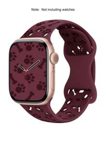 Hollow Silicone Band 41mm 40mm 44mm 45mm 42mm 38mm 49mm 46mm Cute Dog Paw Design, Soft Breathable Silicone Strap Compatible With Apple Watch Series 1-10, SE, Ultra
