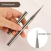 Hot 6PCS Metal Rod Nail Art Brush Set Wholesale Colouring Pen Large Square Round Light Therapy Pen Halo Pen
