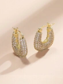 2 件 U 形环状耳环女士男士镀金环状耳环斋月派对生日情人节珠宝礼物适合情侣女朋友、妈妈、母亲、母亲节、礼物 - Earrings - 查看 3