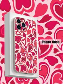 1 件时尚心形印花磨砂手机壳带挂绳，适用于 Apple iPhone11/12/13/14/15/16/16PRO/16PROMAX、GalaxyA05/A15/A25/A35/A53/A54/A55/S23/S24、Redmi 系列 - 彩色 - 查看 5