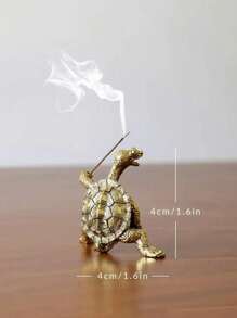 1 peça Suporte de incenso de tartaruga marinha de cobre estilo kung fu chinês - Queimador de incenso compacto para criar um ambiente aromático em casa, suporte para meditação e aromaterapia, decoração de casa, presente colecionável exclusivo adequado para ambientes internos e externos, spa, ioga, meditação, decoração de móveis, presente de feriado com valor de colecionador