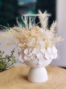 1 件装硅胶模具 3D 可爱女孩花盆模具 DIY 家居装饰工艺石膏蜡烛环氧树脂模具 - 白色 - 查看 3