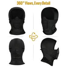 Máscara de malla pasamontañas OneTigris, máscara táctica con protección facial completa para exteriores - Negro - Ver 3