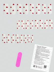 Add A Touch Of Romance With 24Pcs Press On Nails Medium Square Red And White Nails Art Elegant Simple Red Heart-Shaped White Nails Full Coverage Fake Nail Tips For Women And Girls Includes 1Sheet Adhesive Tabs & 1Pc Mini File Valentine'S Nails Suitable For Mother'S Day Office Daily Wear False Nails Jelly Glue Is Randomly Shipped Nail Supplies Nails