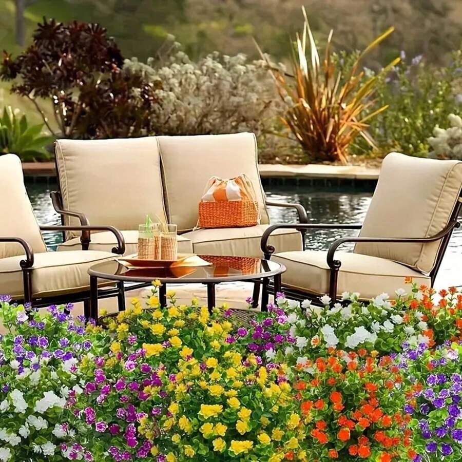 10 đồ trang trí Giáng sinh nhân tạo, cây xanh giả chống tia UV cho ngoài trời, cây dương xỉ Boston chống oxy hóa chất lượng cao, cây thật, trang trí nhà/bếp/phòng/tường, chậu treo cho vườn trong nhà/ngoài trời, thích hợp cho Halloween, Ngày của Mẹ, quà tặng trang trí ngày lễ tình nhân, sinh nhật, tốt nghiệp, trang trí sân vườn, cây ngoài trời, làm vườn, hoa giả - Nhiều màu - Xem 1
